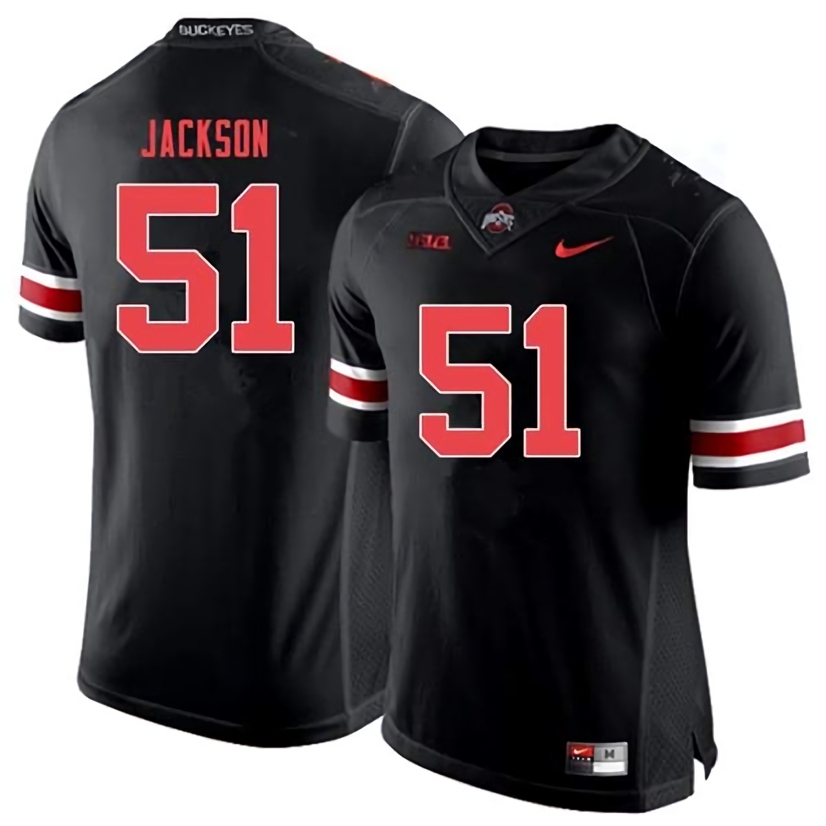 Antwuan Jackson Ohio State Buckeyes Men's NCAA #51 Nike Black Out College Stitched Football Jersey JAB6356XI